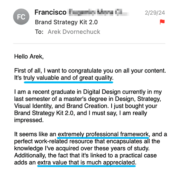 Customer testimonial 1