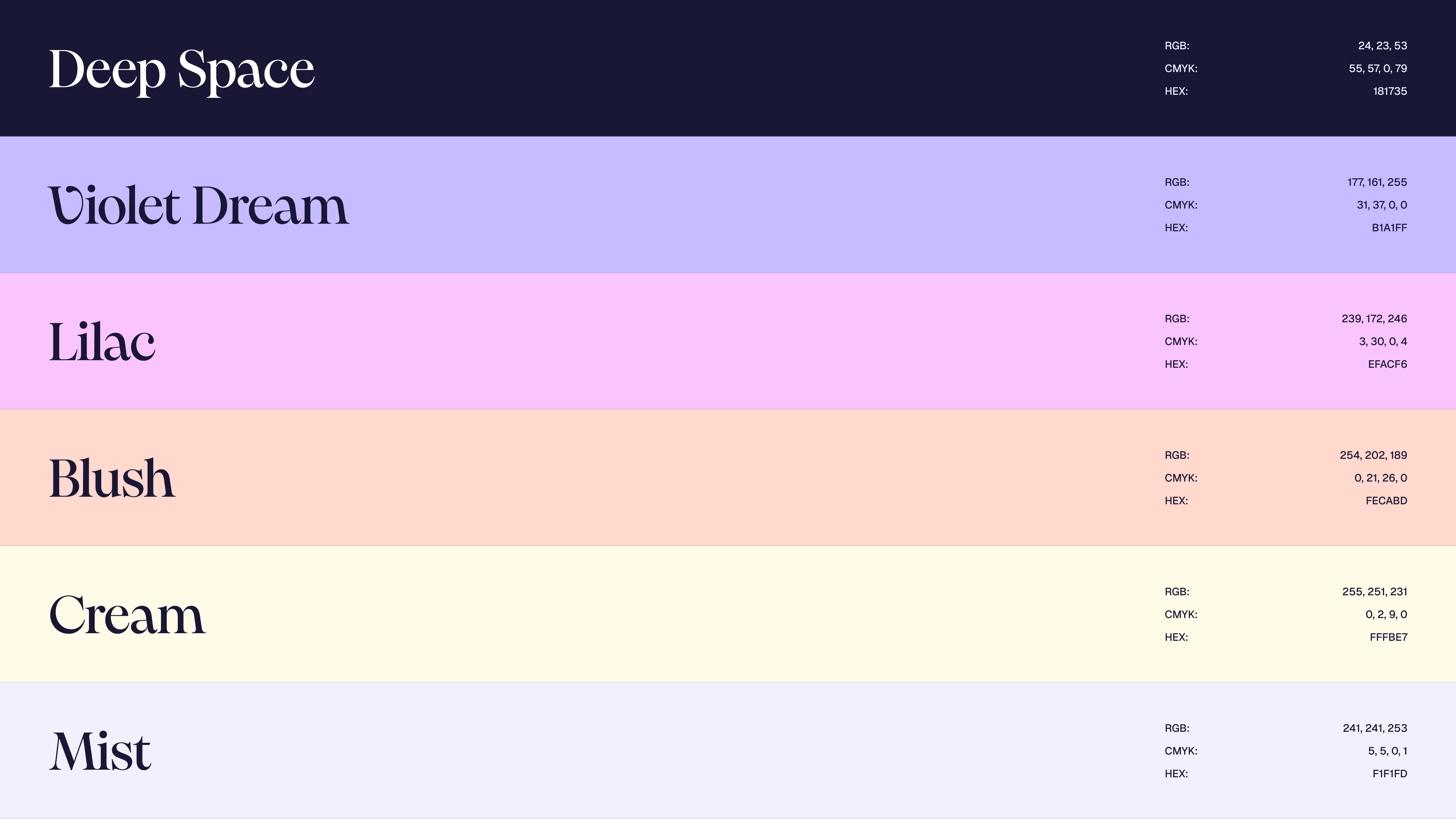NextDimension color palette