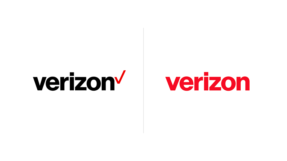 Verizon logo before and after.