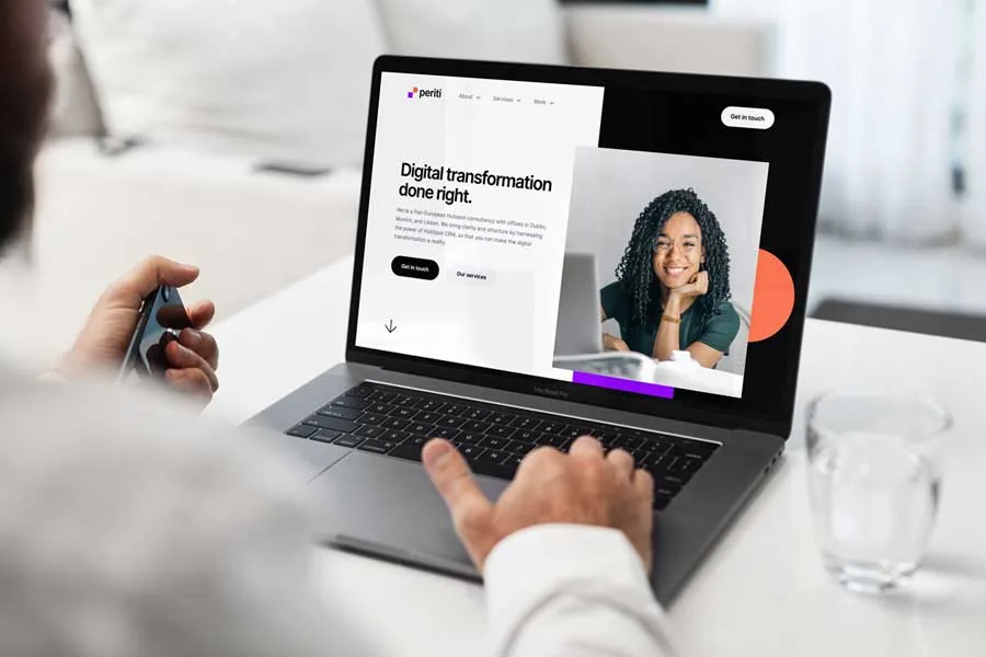 Example of a website built by using the brand story framework.