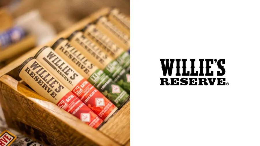 Willie's Reserve packaging with country and folk influences and western-style lettering