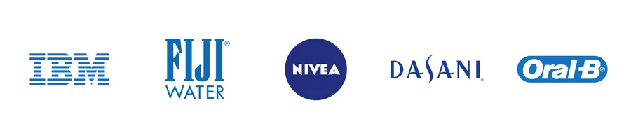 Blue famous logos