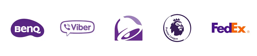 Purple famous logos