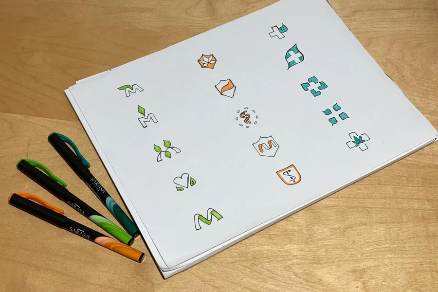 Logo Design Process—Logo sketches.