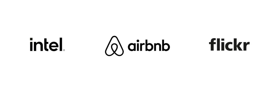 Sans Serif Font Logo Examples - Intel, Airbnb & Flickr