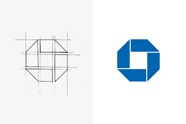 Chase bank logo sketch