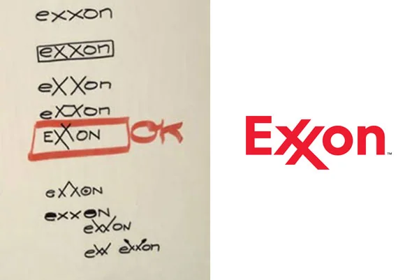 Exxon logo sketch