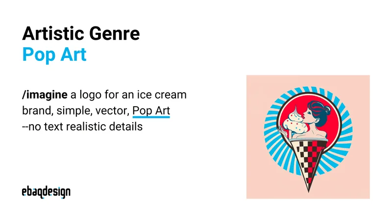 /imagine a logo for an ice cream brand, simple, vector, Pop Art--no text realistic details