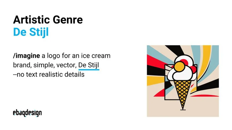 /imagine a logo for an ice cream brand, simple, vector, De Stijl--no text realistic details