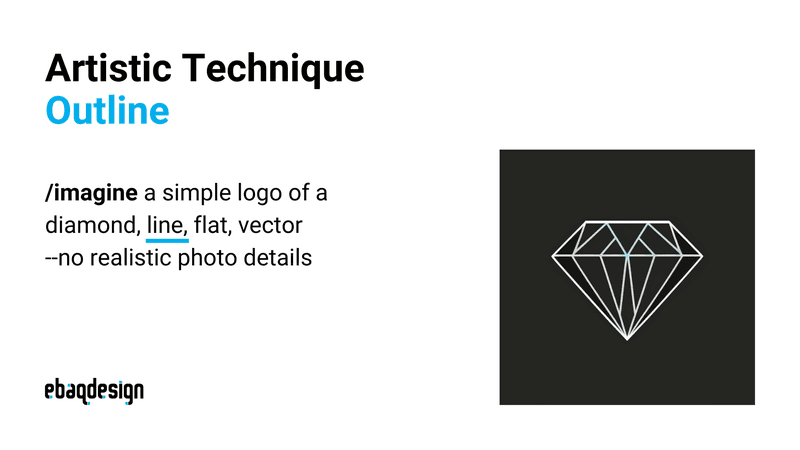 /imagine a simple logo of a diamond, line, flat, vector--no realistic photo details