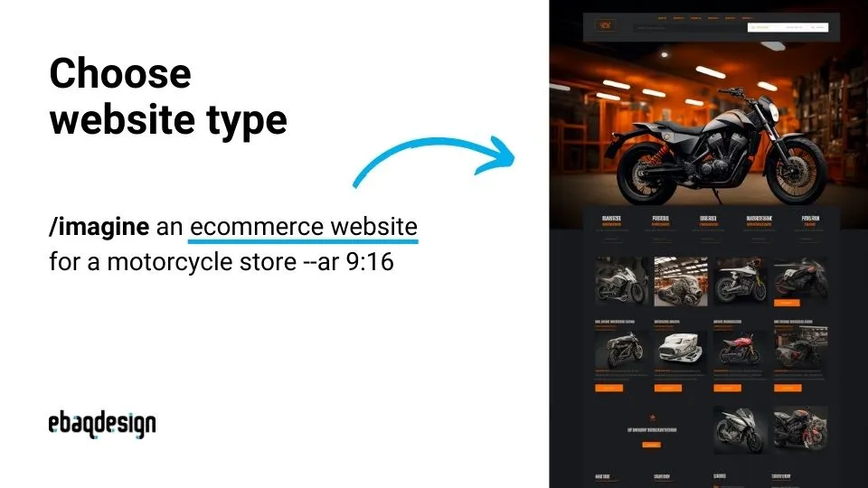 /imagine an ecommerce website for a motorcycle store --ar 9:16