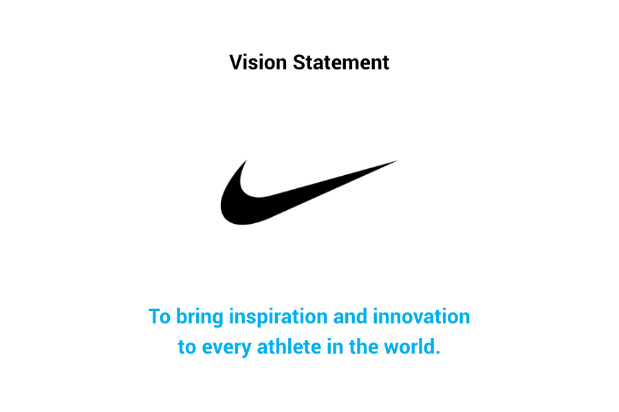 Nike Vision Statement - To bring inspiration and innovation to every athlete in the world.